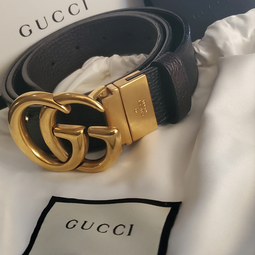 Gucci double sided double G buckle belt